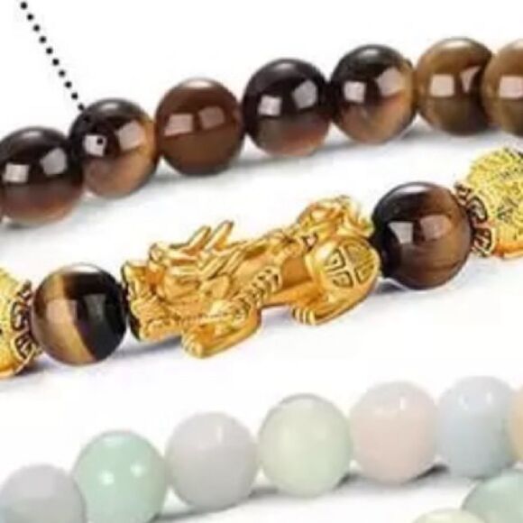 💜 Brown Obsidian Feng Shui Wealth Charm Bracelet - Picture 2 of 6